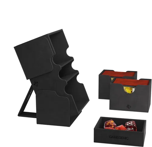 Vista 3 de Gamegenic Stronghold 200+ XL - Caja de cubierta convertible Almacenamiento de cartas de doble funda Protector de juego de cartas con cajón