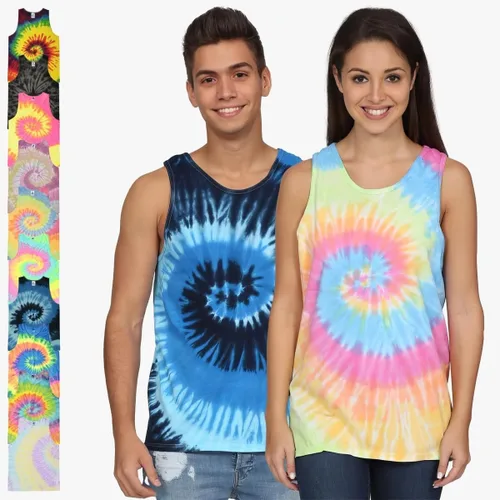 Vista 2 de Comprar Cool Tank Tops 100% Algodón Colorido Tie Dye Tank Top