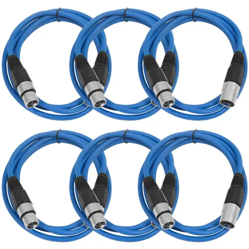 Vista 70 de SEISMIC AUDIO - SAXLX-2 - Paquete de 6 cables de conexión XLR macho a XLR hembra de 2 pies - Equilibrados - Cables de conexión de 2 pies