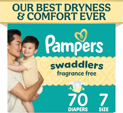 Vista 23 de Pampers Pañales Swaddlers, talla 4 (15-34 libras), 150 unidades, sin fragancia, hipoalergénicos, absorbentes, recomendados por pediatras, seguros