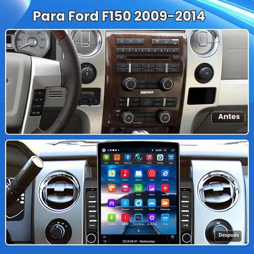 Vista 3 de 【4G + 64GB】 Radio estéreo de coche para Ford F150 2009-2014, Android 13 Wireless Carplay y Android Auto con pantalla táctil IPS de 9.7 pulgadas