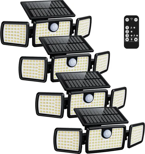 Vista 9 de MIHANI Luces Solares para Exteriores, Luces Solares con Sensor de Movimiento para Cubierta al Aire Libre con Alta Brillo, Panel Solar Integrado