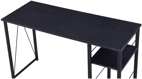 Vista 6 de Acme Vadna - Escritorio de madera con 2 estantes y base de metal abierta en color negro