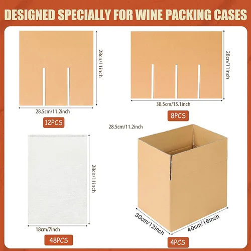 Vista 2 de 4 juegos de separadores de vidrio para cocina, caja de mudanza, cajas de mudanza, cajas de mudanza, divisores de celdas de vidrio con 48 bolsas