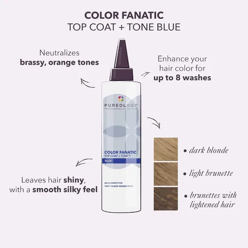 Vista 3 de Pureology Color Fanatic Top Coat + Tone - Mantiene el tratamiento del color del cabello, suaviza, restaura la vitalidad y añade brillo