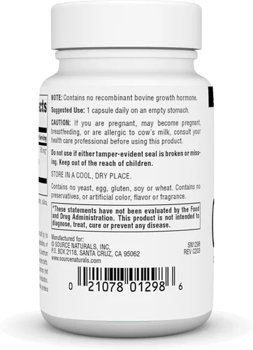 Vista 3 de Source Naturals El calostro contiene 30 por ciento de inmunoglobulinas - 30 cápsulas