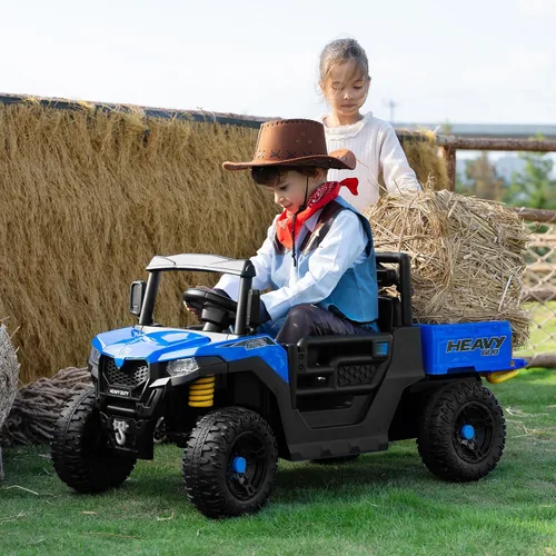 Vista 8 de TOBBI - Camión volquete para niños de 12 V, coche eléctrico para niños
