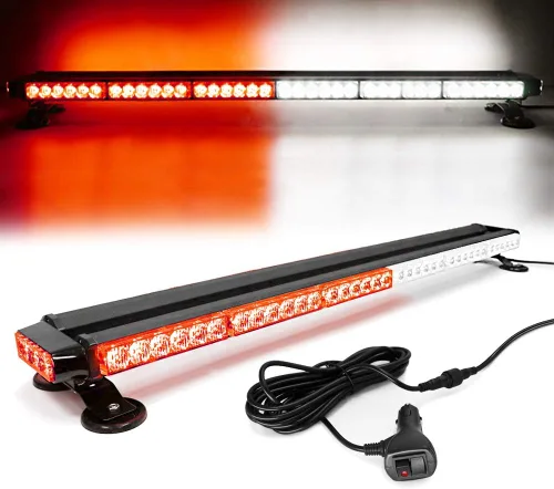 Vista 11 de Barra de luz estroboscópica de emergencia de 14.5'' con 32 LED para techo, doble lado, luz de advertencia de peligro, luz de seguridad con imán