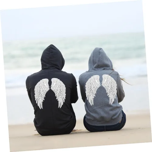 Vista 6 de Luxshiny Angel Wings Sequin Embroidered Applique Patch DIY Clothing Decoration Silver Sew- for Jackets Coats Hats Crafts