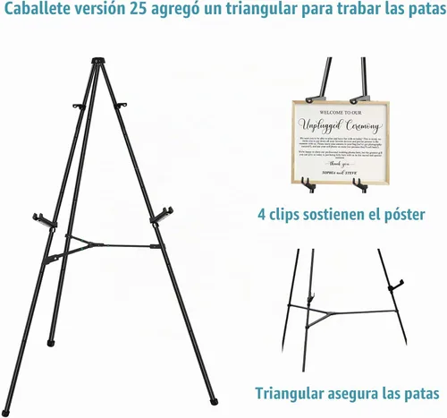 Vista 3 de JIUYE Paquete de 63 caballetes de 63 pulgadas para carteles, caballetes