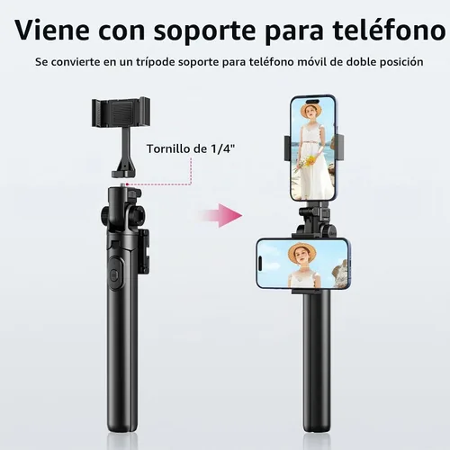 Vista 2 de ULANZI Trípode extensible MT-70, soporte para selfie stick de 63 pulgadas