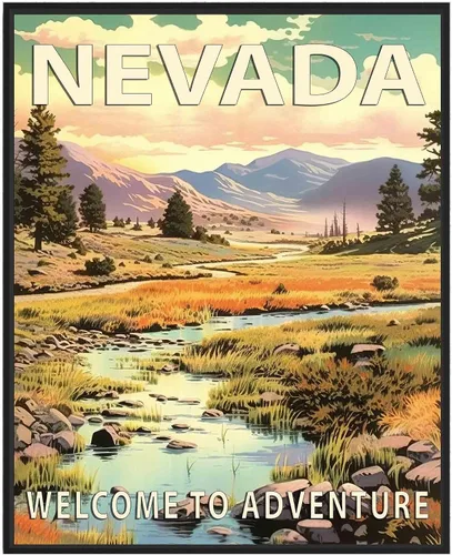 Vista 41 de Póster artístico de Alaska, decoración artística de paisaje retro de Estados Unidos, pintura de montaña y paisaje de aventura para dormitorio, sala