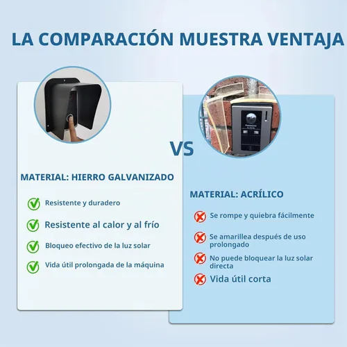 Vista 5 de Cubierta de lluvia para timbre de puerta de metal negro laminado en frío, protector de carcasa de acero para timbre de puerta de video, cubierta