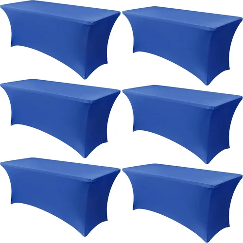 Vista 19 de Obstal Paquete de 6 Fundas de Mesa Elásticas de Spandex para Mesas de 6 Pies - Mantel Rectangular Universal Ajustado de 6 Pies Protector para Bodas