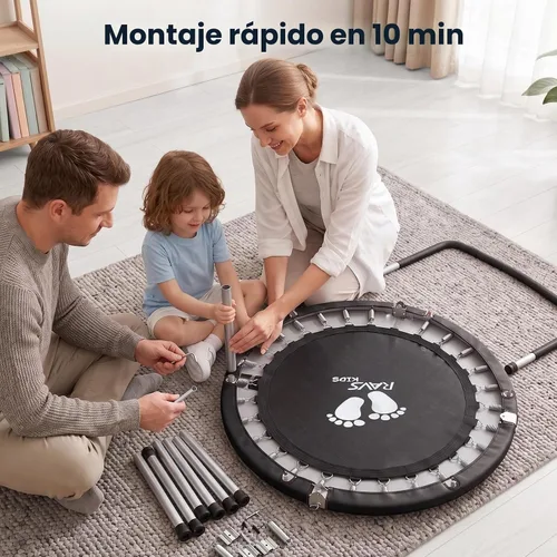 Vista 6 de RAVS 36" Toddler Trampoline, Foldable Indoor Kids Trampoline with Handle