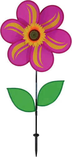 Vista 14 de Molinete con hojas de girasol púrpura "En la Briza" de 19 pulgadas. Incluye estaca para el suelo. Colorida flor para tu patio y jardín, 12", Rojo