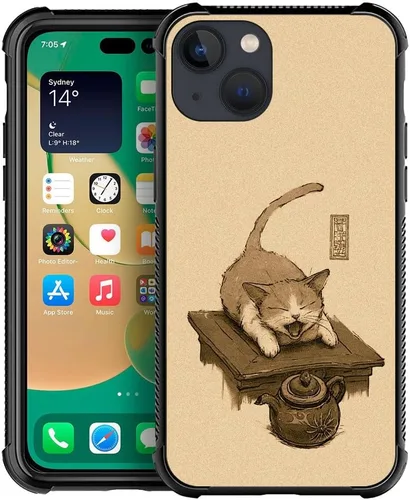 Vista 31 de Compatible con iPhone 13 Mini, diseño de H Art Cat Pattern, H Funda protectora de TPU resistente a arañazos y golpes para iPhone 13 Mini de 5.4