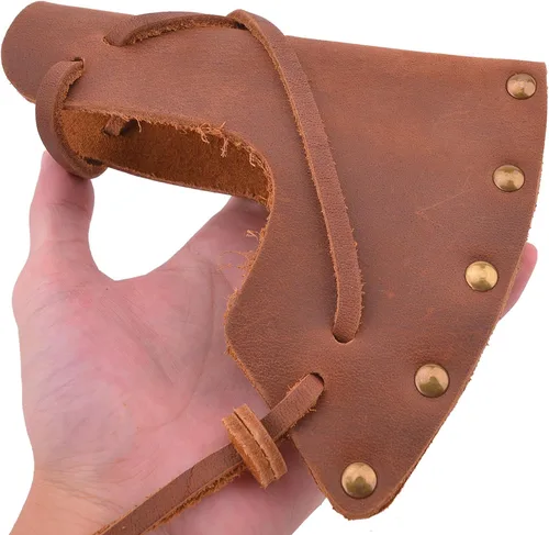 Vista 27 de Funda de cuero para hacha, cubierta de hacha de camping con cubierta segura para cabeza de hacha