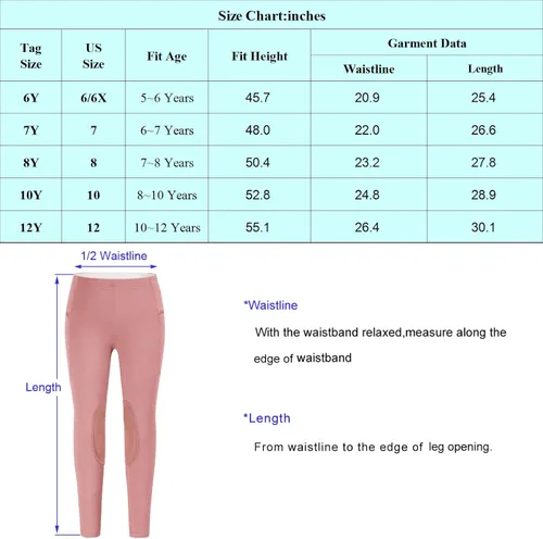 Vista 7 de JACK SMITH Pantalones de equitación para niñas y niños, mallas ecuestres para equitación, pantalones juveniles con parche para la rodilla, bolsillo