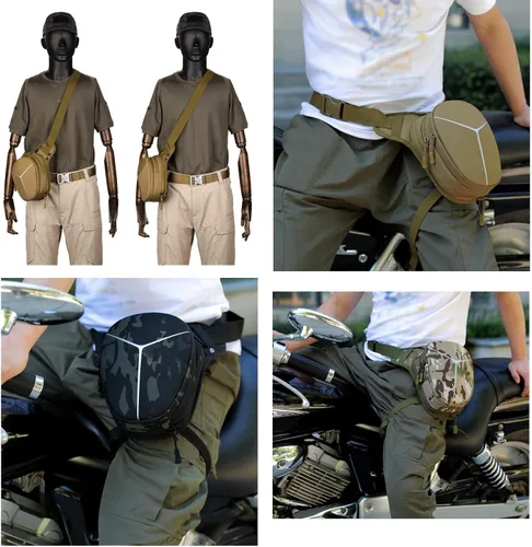 Vista 6 de Bolsa de pierna caída, de carcasa dura, con rayas reflectantes, paquete de cintura expandible para muslos, bolsa cruzada, bolsa cruzada para viajes