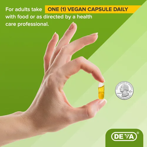Vista 5 de Deva Vegan Nutrition Aceite de semilla de comino negro, prensado en frío, sin refinar, 90 cápsulas (paquete de 3)