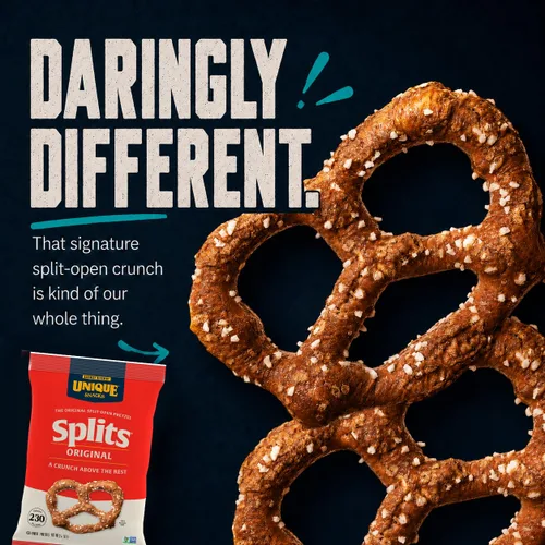Vista 3 de Unique Snacks Original Splits Pretzels, deliciosa bolsa de aperitivos horneados estilo casero, OU Kosher, y alimentos sin OGM, sin sabor artificial