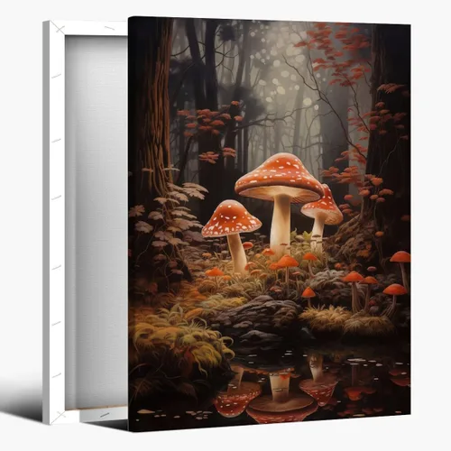 Vista 16 de WLZWD Arte de pared vintage de luna llena, impresión artística mística de bosque de medianoche, arte de academia oscura, póster estético, pintura