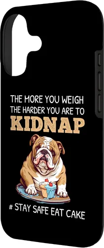 Vista 2 de English Bulldog Dog Lover Funny Quote Stay Safe Eat Cake Case for iPhone 17