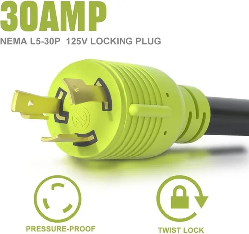 Vista 10 de Adaptador de interruptor de transferencia de generador AOWEITOUR NEMA L5-30P enchufe macho a L14-30R hembra, enchufe de bloqueo giratorio de 30