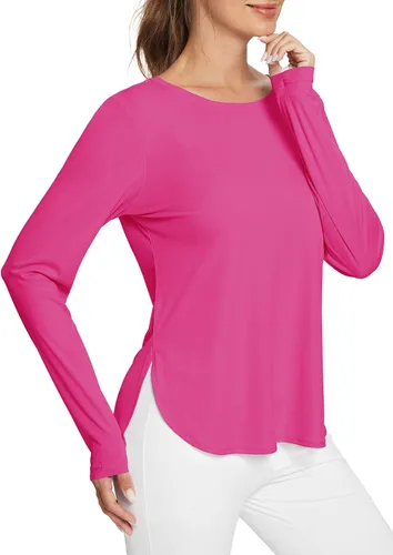 Vista 13 de BALEAF - Camisetas de sol de manga larga para mujer, con FPU 50+, para senderismo, ligeras, de secado rápido, protección contra rayos ultravioleta