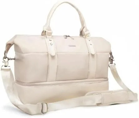 Vista 9 de Kinmac Bolsa de viaje de viaje, bolsa de mano para deportes de fin de semana para el gimnasio (beige)