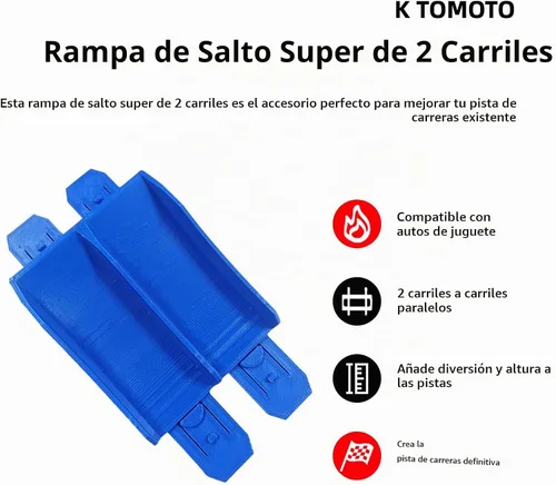Vista 2 de Conector de rampa de salto de doble vía - 1 unidad, compatible con Hot Wheels Track