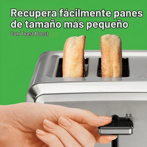 Vista 6 de Tostadora Hamilton Beach de 4 ranuras con ranuras extra anchas, ajuste para bagel, función de expulsión de pan tostado, bandeja extraíble