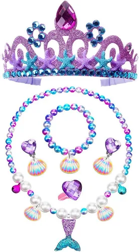 Vista 6 de Vestido de princesa de sirena para niñas, disfraz de sirena para Ariel