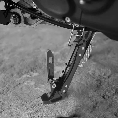 Vista 2 de Caballete universal para motocicleta con soporte lateral ajustable para pie, caballete de estacionamiento para motocicleta eléctrica, soporte