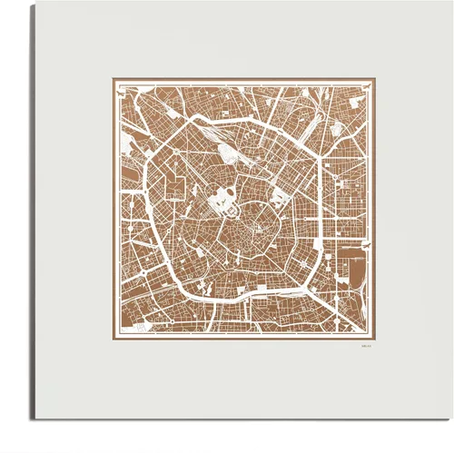 Vista 57 de O3 Design Studio Mapa de corte de papel de París, color negro mate, 20 x 20 pulgadas, arte en papel