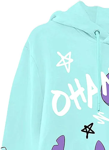 Vista 6 de Disney Sudadera con capucha Lilo and Stitch para mujer, diseño clásico de Lilo y Stitch Ohana, con estampado múltiple