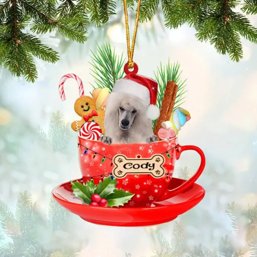 Vista 55 de NAZENTI Adorno personalizado de Alaskan Malamute en taza roja, adorno de Navidad personalizado para perros amantes de las mascotas, colgante