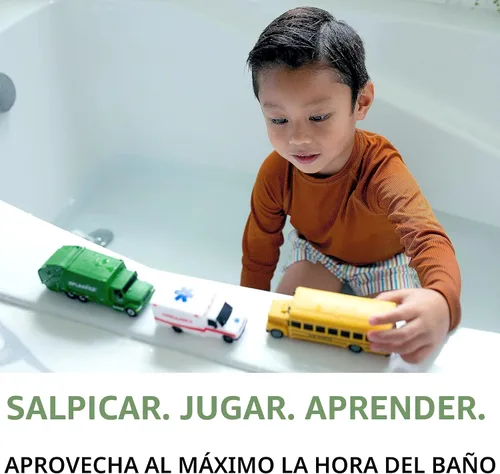 Vista 3 de SplashEZ Juguetes de Baño para Coche Sin Moho para Niños Juguetes de Baño para Niños Pequeños Sin Agujero para Agua Conjunto de Vehículos