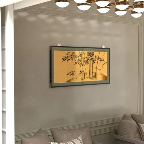 Vista 2 de Oriental Furniture - Hoja de oro de bambú de 18 pulgadas de alto