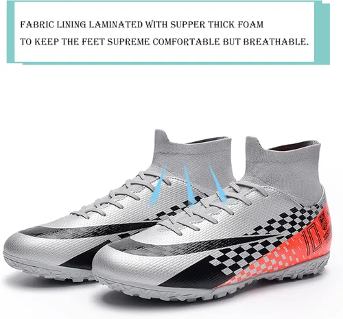 Vista 4 de WINGFAI Zapatos de fútbol para hombre, zapatos de fútbol profesionales de alta calidad, transpirables, atléticos, para exterioresinteriores, fútbol