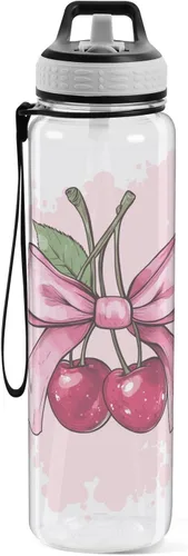 Vista 11 de Fustylead Amanita - Botella de agua de 32 onzas con popote, transparente a prueba de fugas, para mujeres y hombres, para deportes al aire libre