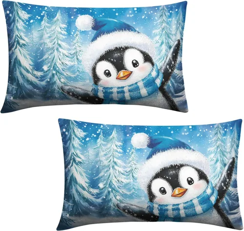 Vista 72 de Juego de 2 fundas de almohada patrióticas para exteriores, diseño de estrellas azules del 4 de julio, 16 x 16 pulgadas, fundas de almohada