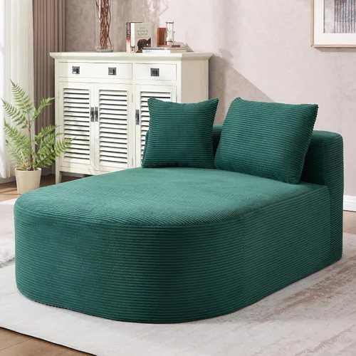 Vista 12 de Sillón reclinable extragrande de 67", sofá nube de pana moderno con 3 almohadas, sofá de asiento profundo sin estructura para sala de estar, silla