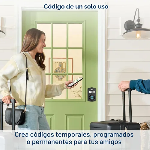 Vista 7 de Cerradura de puerta inteligente - Entrada sin llave con huella dactilar/Bluetooth APP control/contraseña, bloqueo automático, código de una sola
