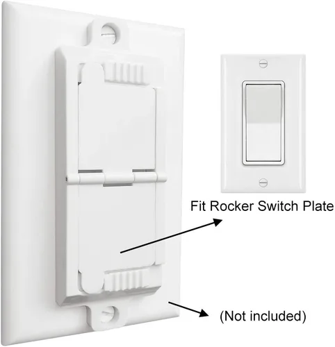 Vista 2 de ILIVABLE Protector de interruptor basculante, blanco, paquete de 2