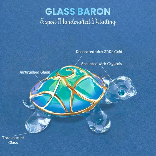 Vista 4 de Glass Baron Figura de cristal Tiffany la tortuga