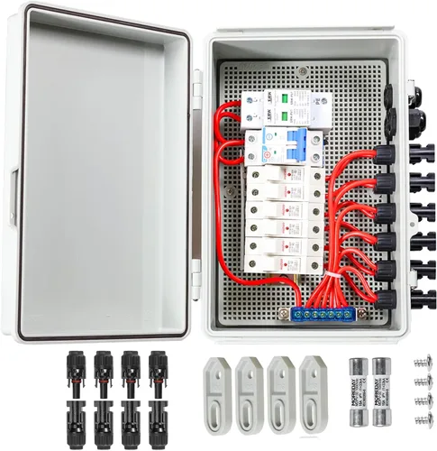 Vista 10 de Caja 15A SPD 63A del combinador del picovoltio de 6 cuerdas impermeable del tejado casero de la rejilla Salida 6 en 1, acepta cables 4AWG, sello