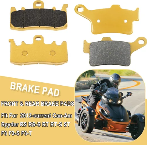 Vista 2 de Juego de pastillas de freno Premium de cerámica delanteras y traseras para Can-Am Spyder RS RS-S RT RT-S ST F3 F3-S F3-T, kit de pastillas de freno