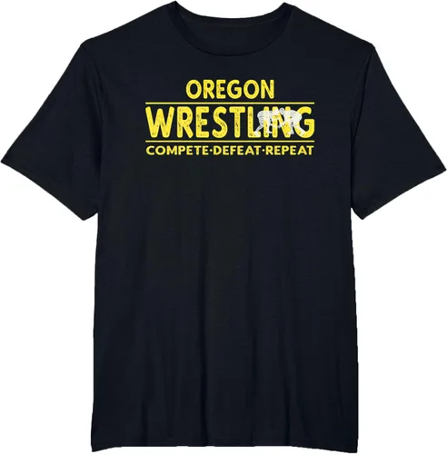 Vista 46 de Oregon Wrestling - Camiseta para competir, derrota, repetir